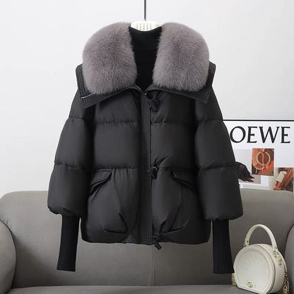 Snug puffer winter coat with fur collar - Milda