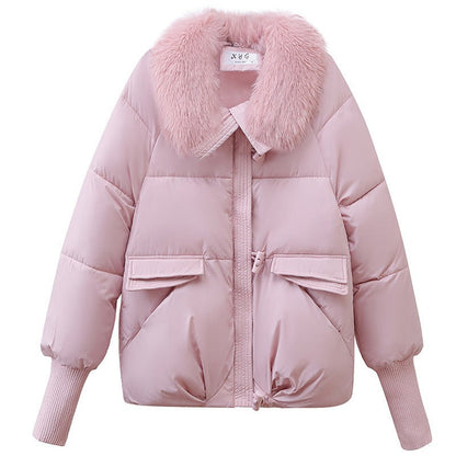 Snug puffer winter coat with fur collar - Milda