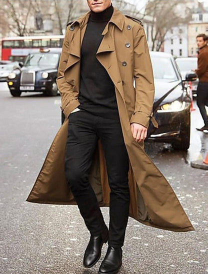 Winter Casual Long Trench Coat for Men - Anesto
