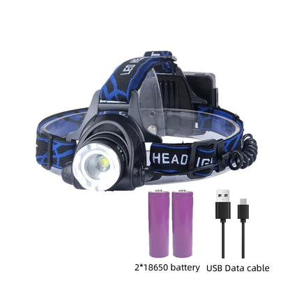 Rechargeable LED Headlamp Long-lasting, Waterproof and Powerful