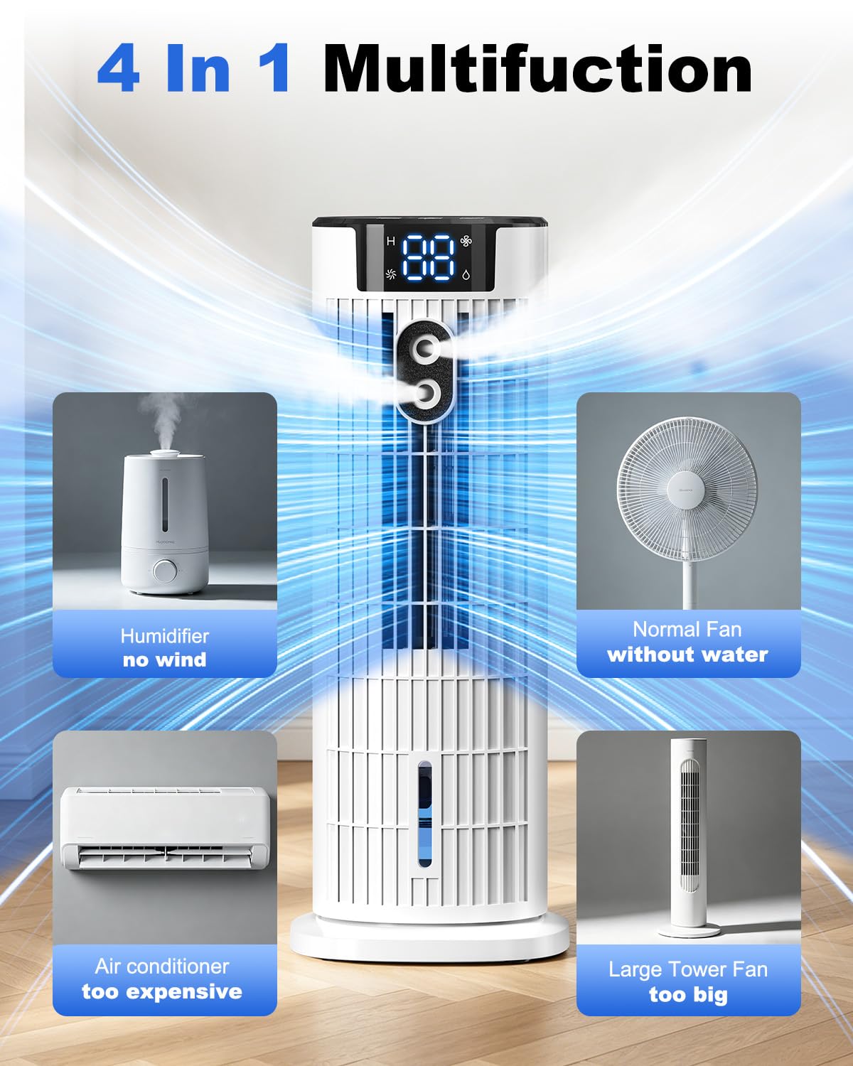 Tragbarer 4-in-1 Raumkühler mit Fernbedienung und Timer [PRE-ORDER]