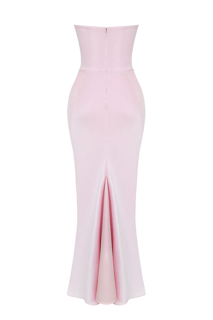 Robe longue élégante sans bretelles pour femme, avec jupe longue