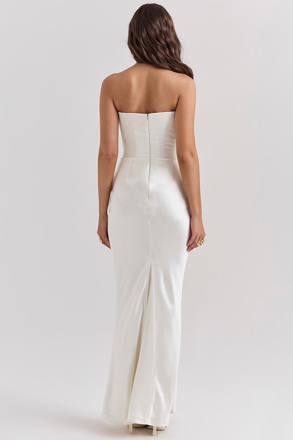 Robe longue élégante sans bretelles pour femme, avec jupe longue