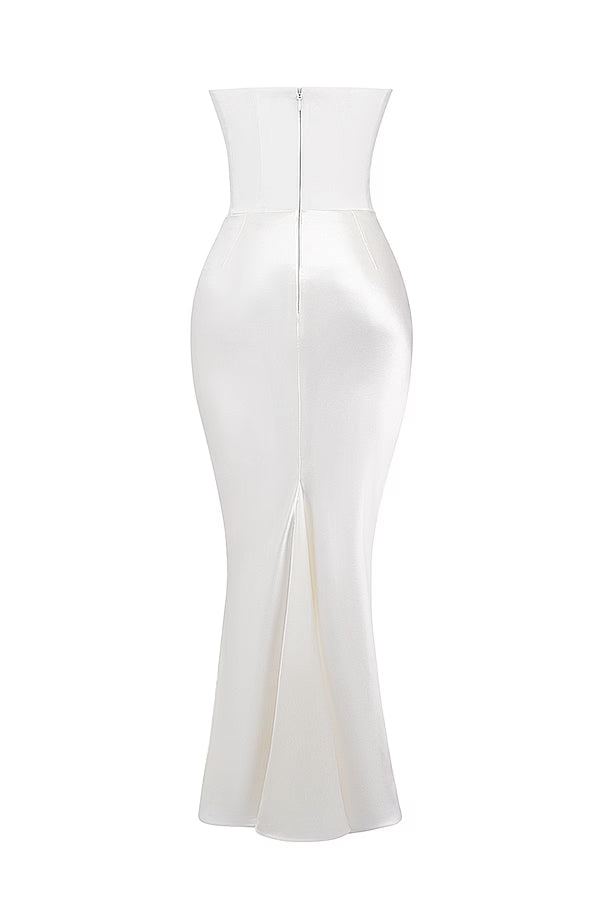 Robe longue élégante sans bretelles pour femme, avec jupe longue