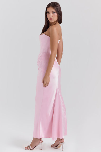 Robe longue élégante sans bretelles pour femme, avec jupe longue