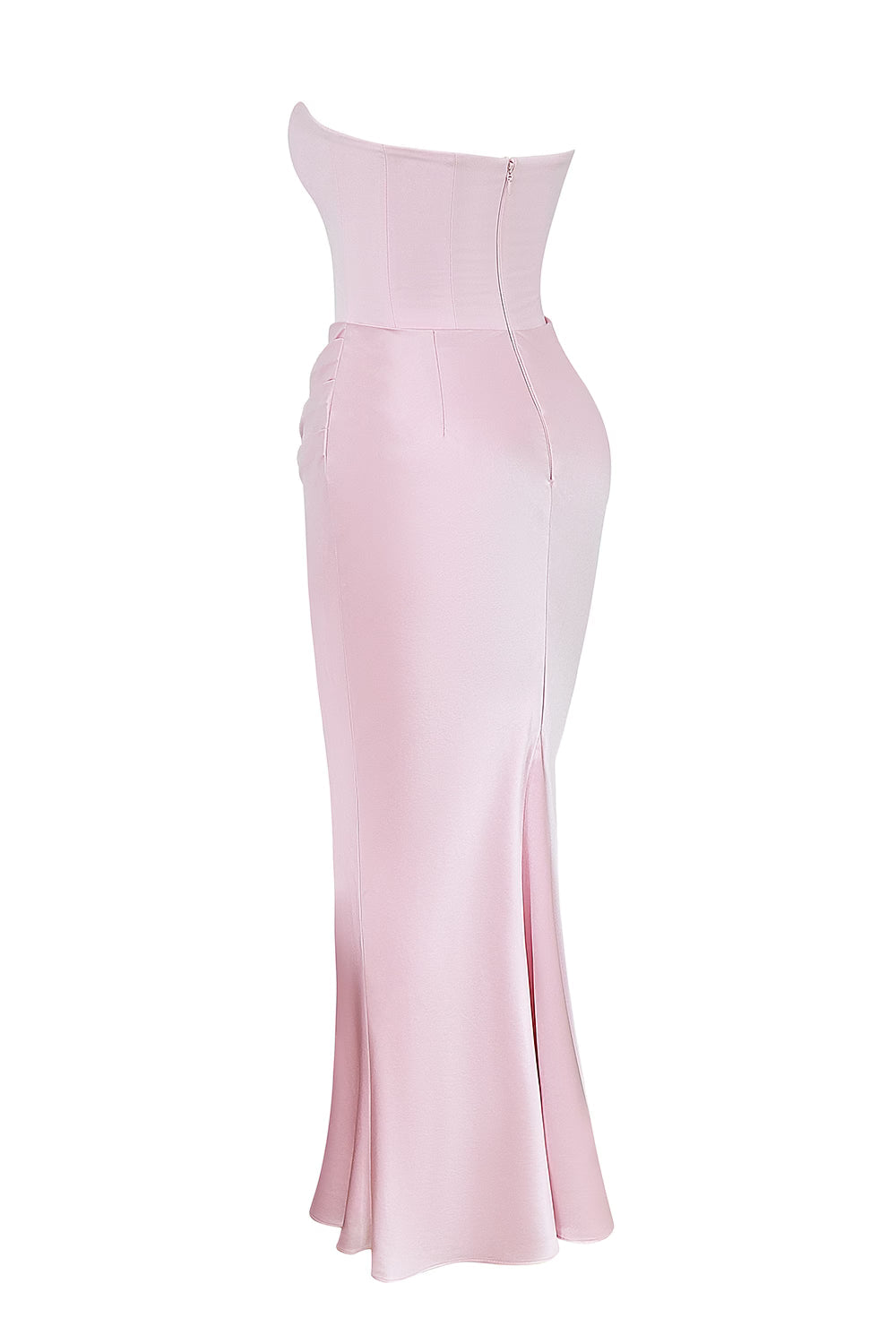 Ladies Elegant Strapless Maxi Dress with Long Skirt