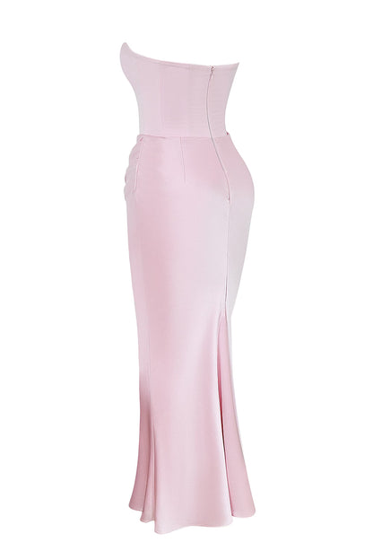 Robe longue élégante sans bretelles pour femme, avec jupe longue