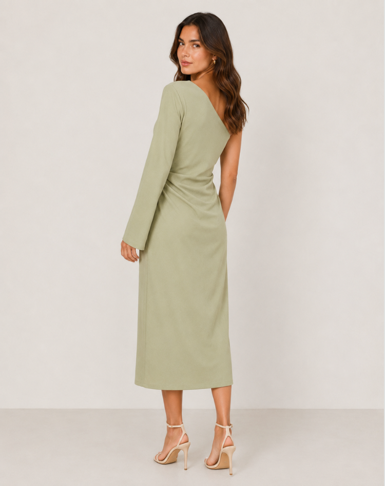 Zara - maxi šaty na jedno rameno s elegantním střihem
