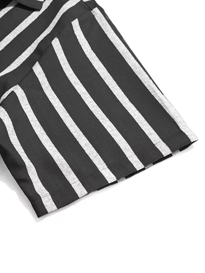 Chemise à manches courtes à rayures verticales