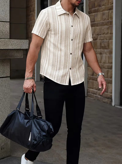Chemise rayée à manches courtes