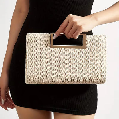 Pochette tissée avec poignée carrée