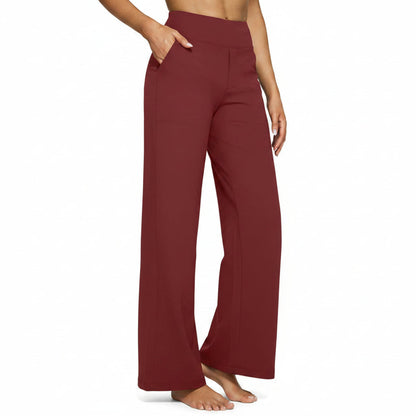 Straight Leg High Waist Trousers with Pockets