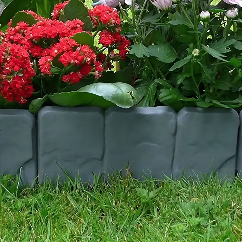 Set de borduras de jardín con aspecto de piedra – Práctico y decorativo