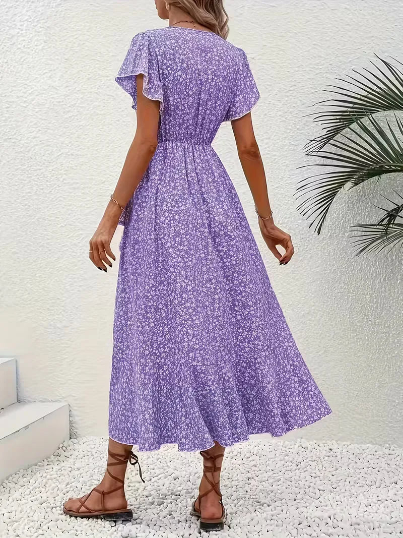 Robe portefeuille à fleurs