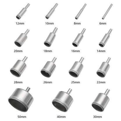 Diamantboorset - voor glas, marmer, graniet en steen