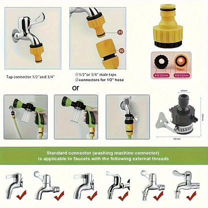 Accesorio de ducha para perros y manguera de jardín 8 en 1 - Lavado, rociado y limpieza