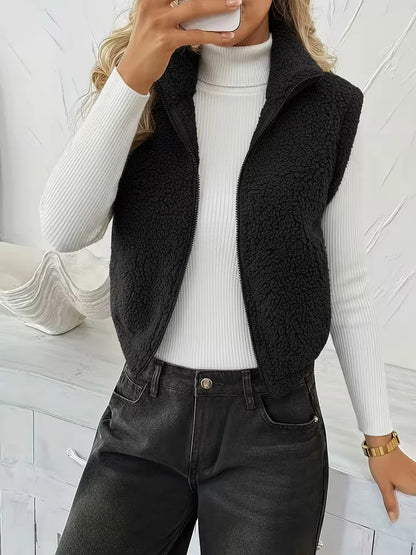 Gilet zippé avec fausse peau de mouton