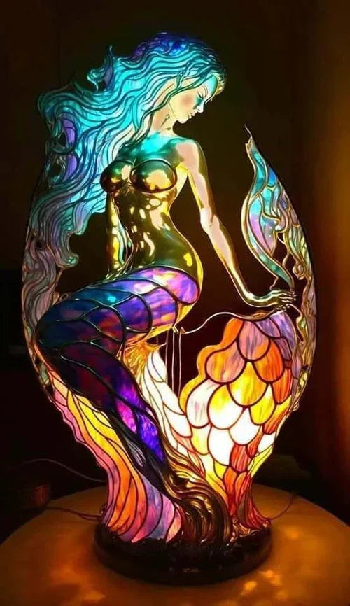 Vibrant Stained Glass Animal Lamps – Artistic Table Decoration