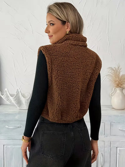 Gilet zippé avec fausse peau de mouton