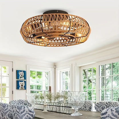 Handwoven Rattan Ceiling Fan – Zen Style and Functionality