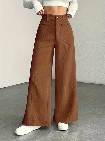 Pantalon à jambes larges taille haute
