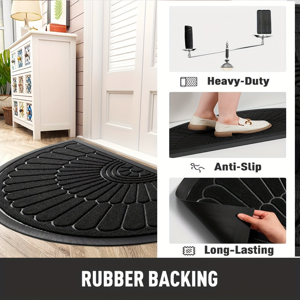 Sustainable Rubber Doormat - Half-Round Design for Outdoor and Indoor Use