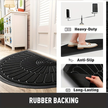 Sustainable Rubber Doormat - Half-Round Design for Outdoor and Indoor Use