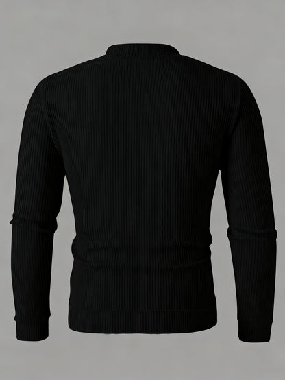 Cardigan da uomo a coste con zip – Vestibilità comoda per autunno e inverno