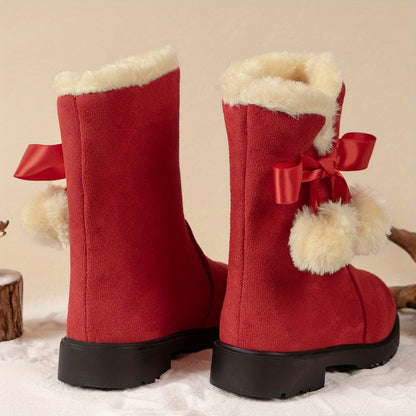 Girls' snow boots, warm fleece cosy non-slip ankle boots - Avrile