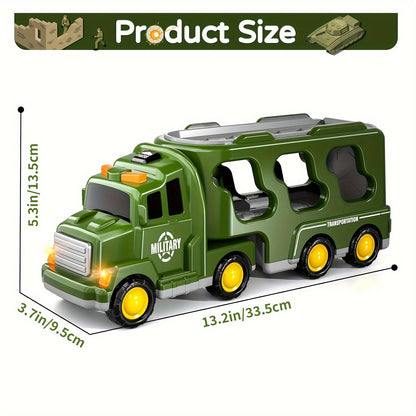 Set di giocattoli militari ArmyForce 14 in 1 - Camion con carri armati, soldati ed effetti sonori