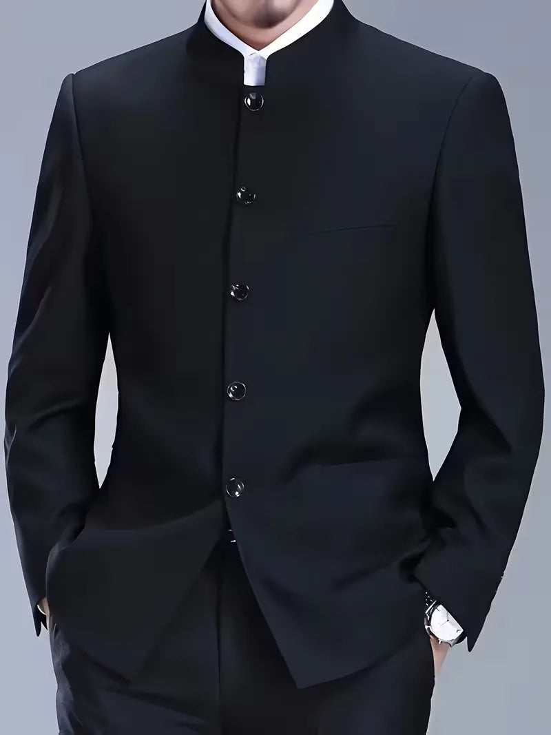 Blazer ajusté avec col mandarin
