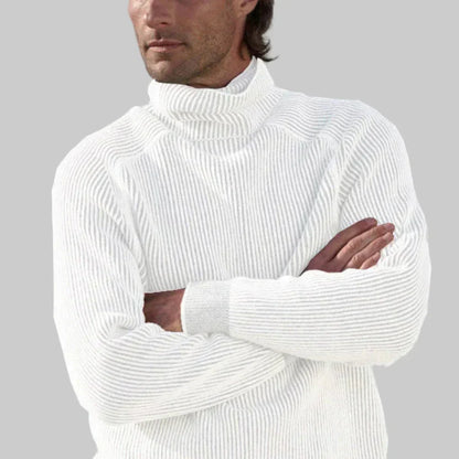 Men's turtleneck, elegant solid knit