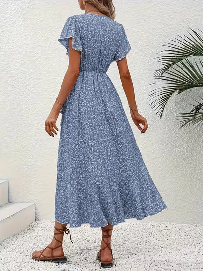 Robe portefeuille à fleurs