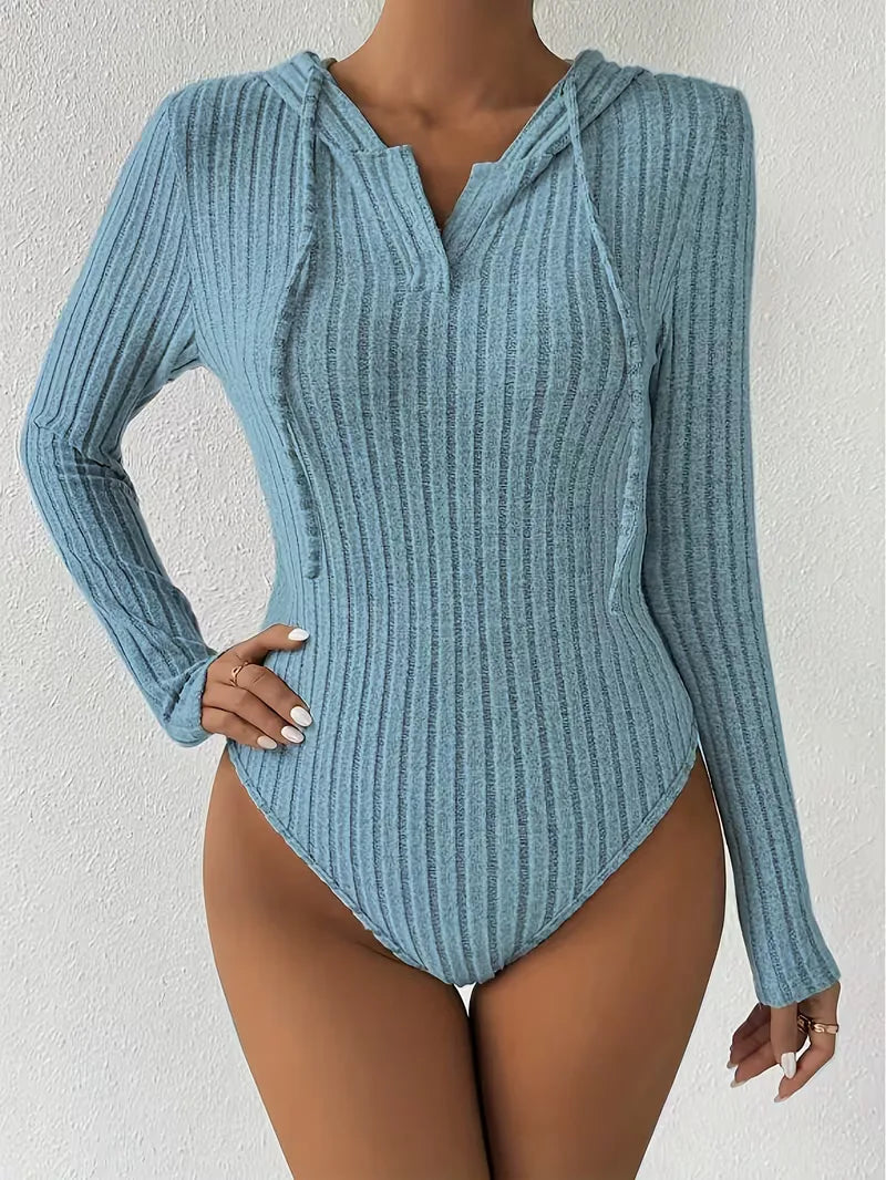 Hooded Bodysuit with Long Sleeves
