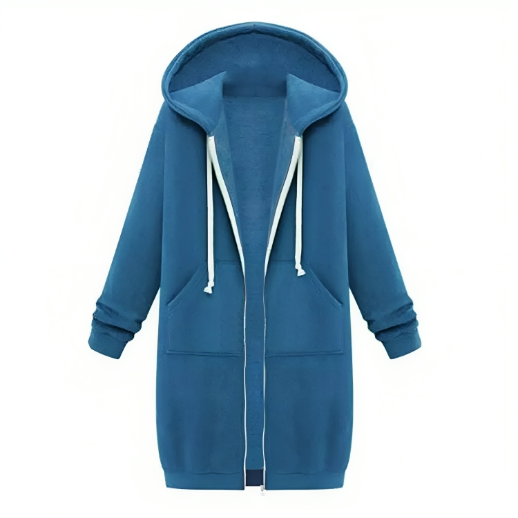 Sporty Comfortable Midi Sweat Dress with Zip Pockets for Women
