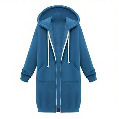 Sporty Comfortable Midi Sweat Dress with Zip Pockets for Women