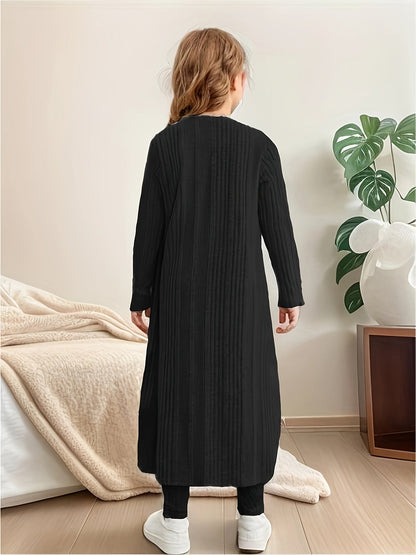 3-Piece Stretchy Knit Cardigan + Top + Legging - Charmaine