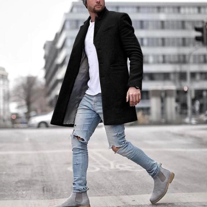 Stylový pánský kabát střední délky – Zeus