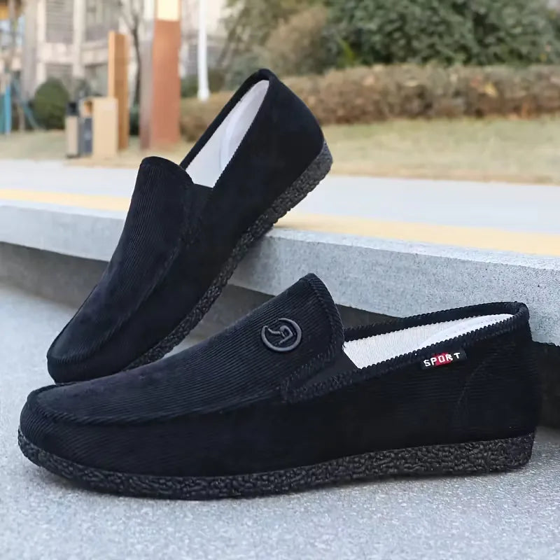 Loafers with corduroy upper