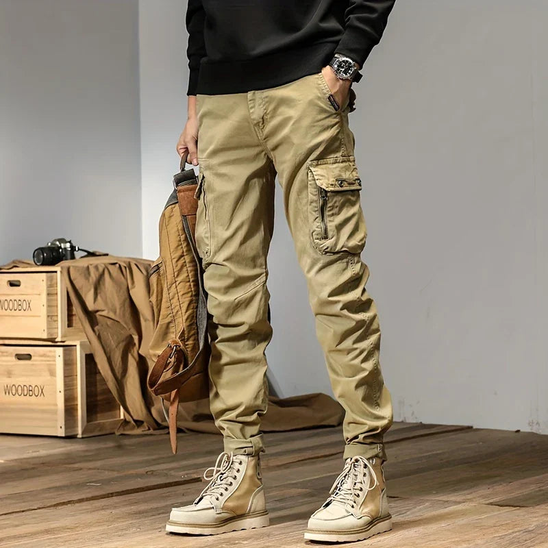 Calças jogger cargo elegantes para homem