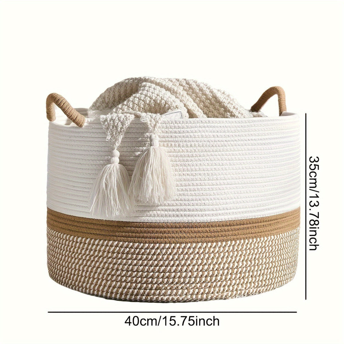 Cesta de almacenamiento de algodón estilo boho - Solución práctica y con estilo