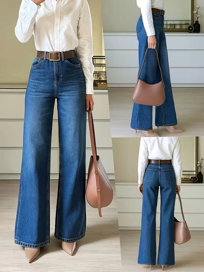 Wide leg jeans dark wash