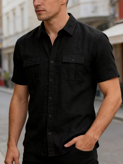 Chemise à manches courtes avec poches poitrine
