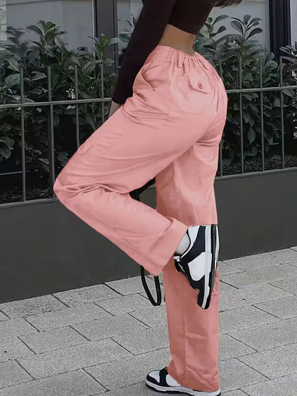 High-Waisted Cargo Trousers