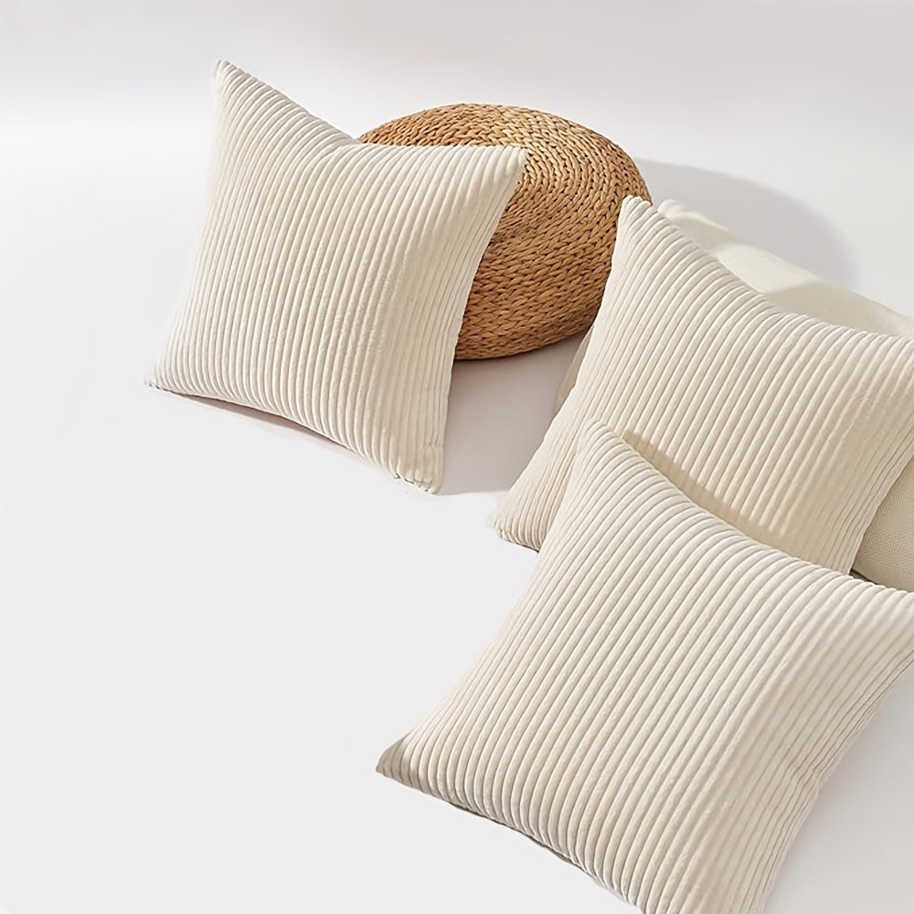 Bohemian Rib Cushion Cover with Stripe Pattern – Soft, Stylish and Decorative