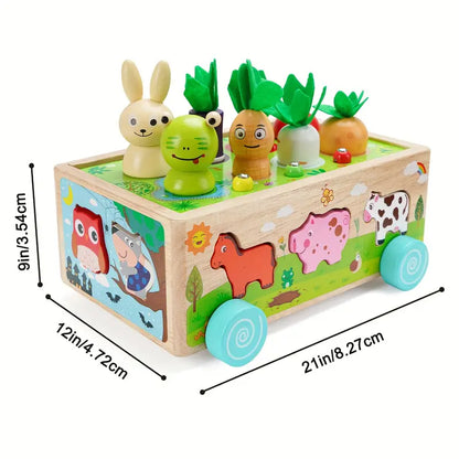 Multifunctional Wooden Toy Cube - Educational Play Fun