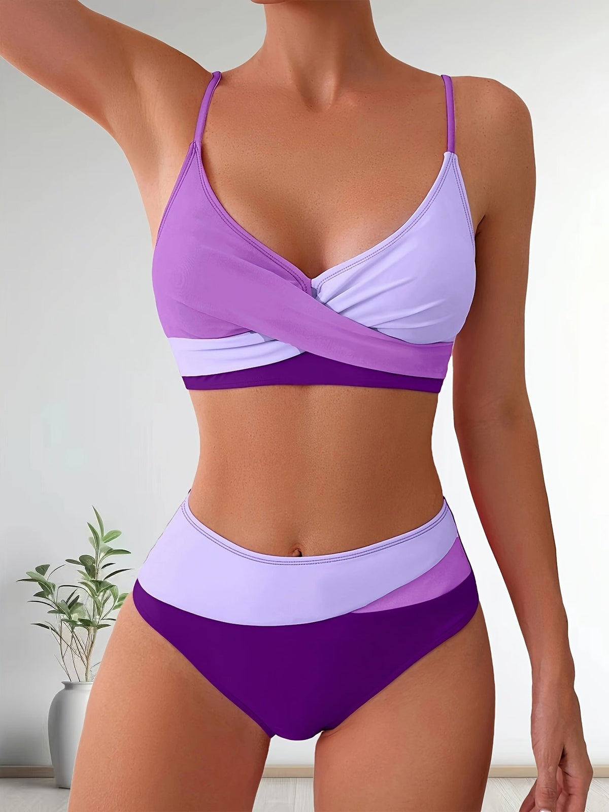 Set bikini patchwork elasticizzato e comodo da donna