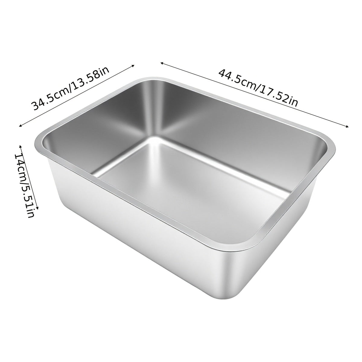 Extra Large Stainless Steel Cat Litter Tray with Low Entry – Durable and Hygienic Design