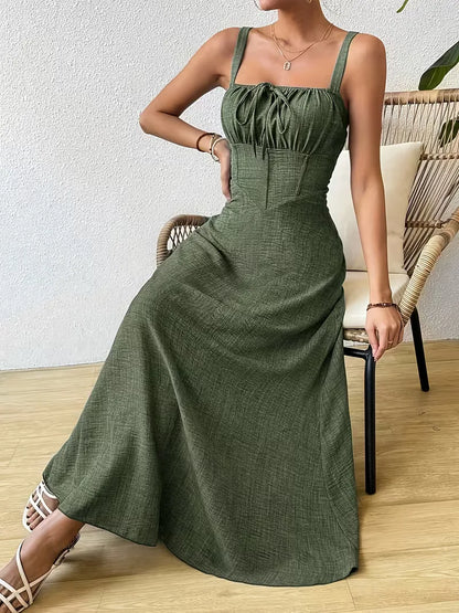 Robe portefeuille à fines bretelles