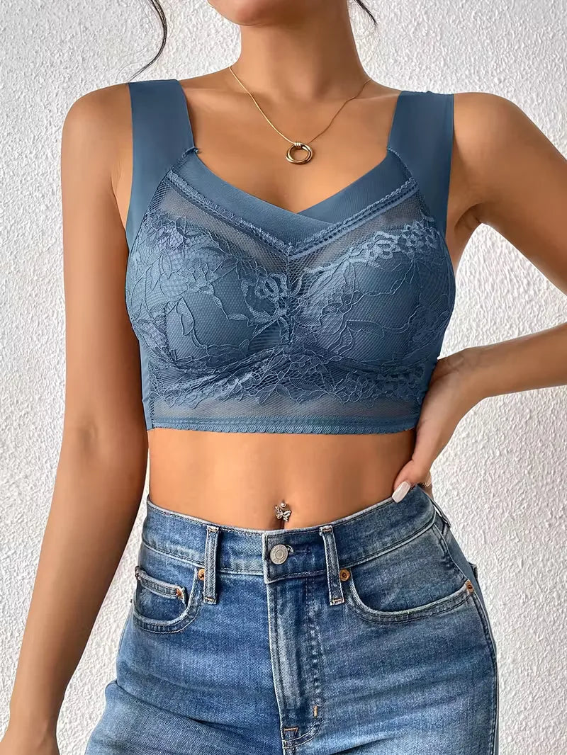 Lace Bra with V-Neck